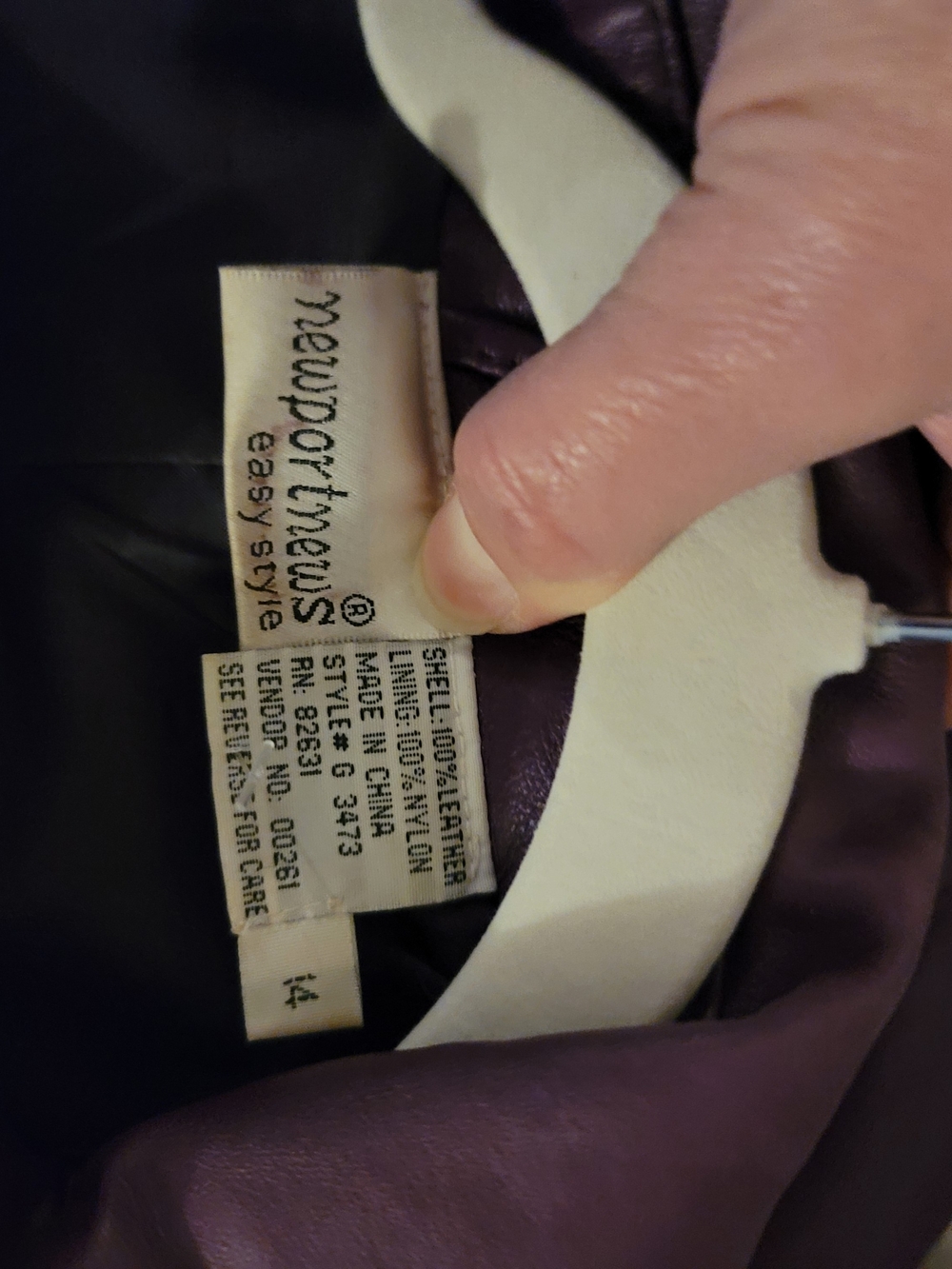 Newport News Purple Leather Jacket and Skirt Set - Picture 9 of 10